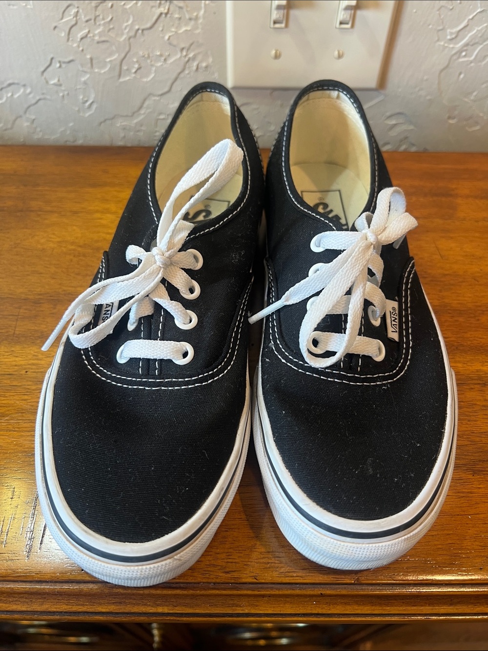 Vans Black Canvas Low-Top Sneakers with White Laces